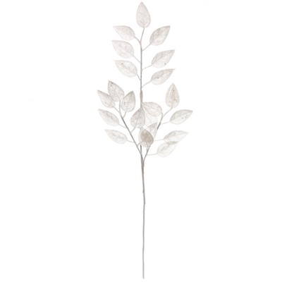 Ветка декоративная "Волшебные листья" 50 см, Белый