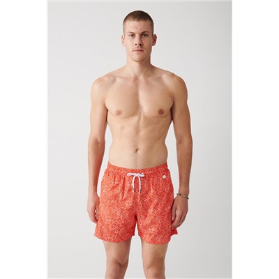 Оранжевый купальник, шорты для плавания, быстросохнущие шорты с цветочным принтом, стандартный размер, удобная посадка, со специальной сумкой для переноски