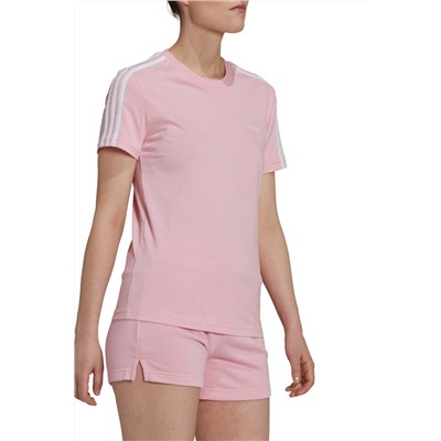 Camiseta Essentials Slim 3-Stripes Rosa