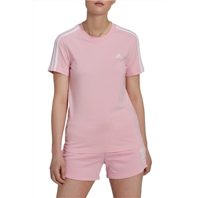 Camiseta Essentials Slim 3-Stripes Rosa