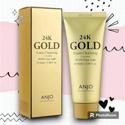 ANJО Professional Пенка для умывания с биозолотом,  24K Gold foam cleansing 100 мл