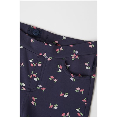 Polarn O Pyret Blue Organic Floral Print Flared Trousers