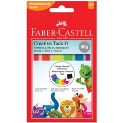 Масса для приклеивания Faber-Castell "Tack-It Creative", 50г, цветная, картон. уп., европодвес