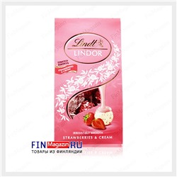 Конфеты шоколадные Lindt Lindor клубника со сливками 137 гр