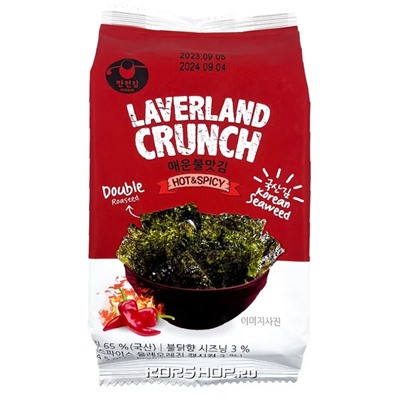 Морская капуста сушёная с острым соусом Laverland Crunch Manjun, Корея, 4,5 г