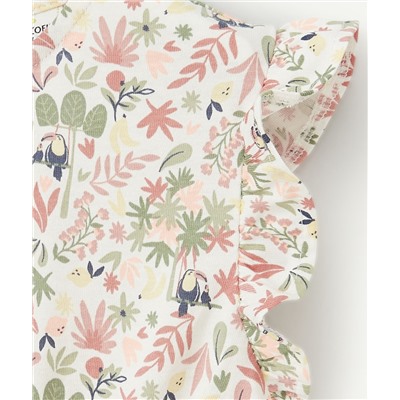 ROBE BÉBÉ FILLE IMPRIMÉ TROPICAL EN COTON BIOLOGIQUE