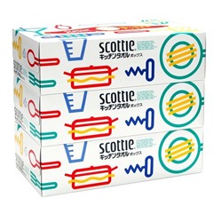 Scottie Тиснёные бумажные кухонные полотенца в коробке, двухслойные повышенной плотности Crecia "Scottie" 75 шт. х 3 коробки / 12