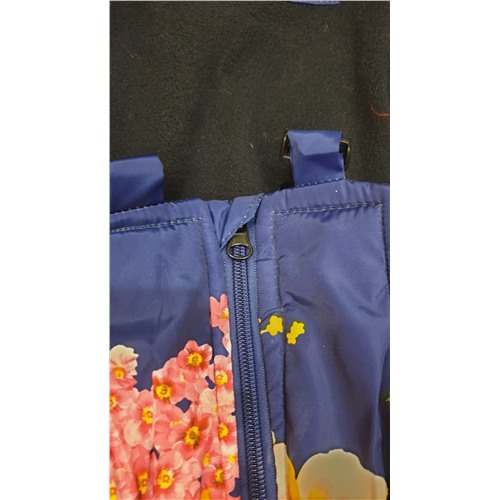 Комплект Moncler синий цветы - синий мех