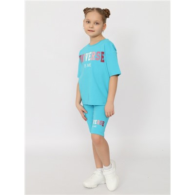 CSKG 90249-40-408 Комплект для девочки (футболка, бриджи),бирюзовый