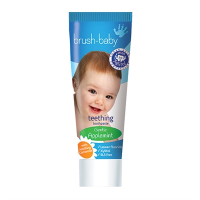 Зубная паста для прорезивающихся зубов Яблоко/Мята Brush Baby, 50 мл (0-2 года)