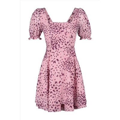 Розовое платье с воланом TWOSS23EL01171