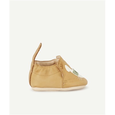 EASY PEASY
CHAUSSONS EN CUIR CAMEL AVEC LAPIN