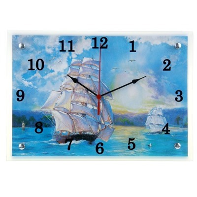 Часы настенные, серия: Море, "Корабли", 25х35 см, микс