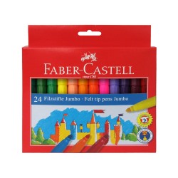 Фломастеры Faber-Castell "Замок" "Jumbo", 24цв., утолщенные, смываемые, картон, европодвес