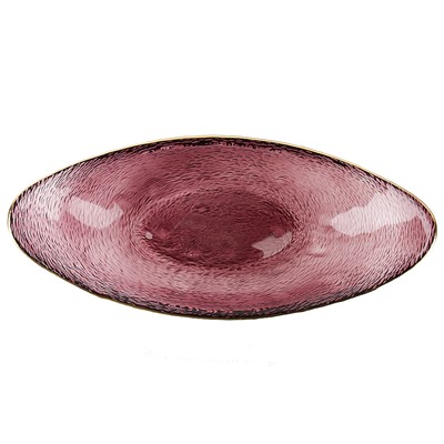 Блюдо сервировочное "Frost stripe" (розовое) 30*14*5,5см (стекло) (транспортная упаковка)