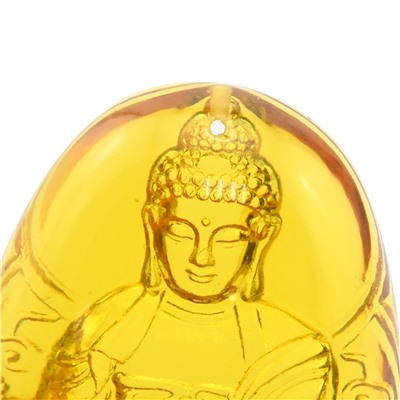 Кулон-амулет из янтаря Будда 42*61мм, цв.медовый