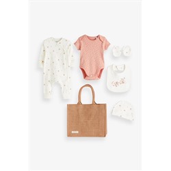 Homegrown Pink 5 Piece Baby Gift Set With Bag