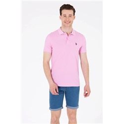 Мужская светло-розовая базовая футболка с воротником поло Неожиданная скидка в корзине
