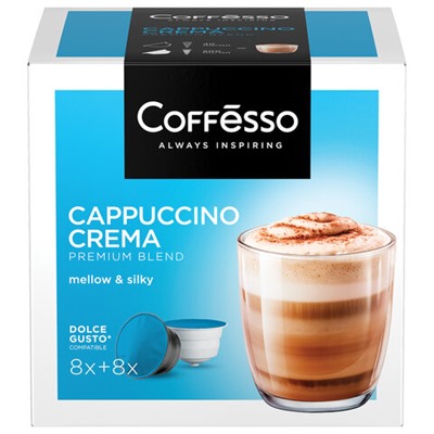 Кофе в капсулах COFFESSO "Cappuccino Crema" для кофемашин Dolce Gusto, 8 порций, 102150