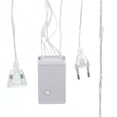 Гирлянда для дома ЗАНАВЕС "Водопад" ш1,5* в2,5 м 240 ламп LED, прозрач.пров, 8 реж, IP-20, Мультицвет (возможность соединения)