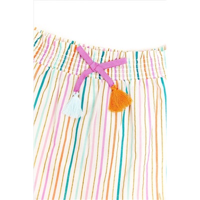 Nicole Miller Striped Cotton Multi Skirt