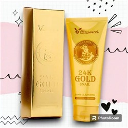 Elizavecca Пенка для умывания с МУЦИНОМ УЛИТКИ - упругость кожи 24K Gold Snail Cleansing Foam, 180мл