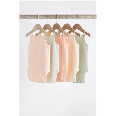 Baby Strappy Vest Bodysuits 5 Pack