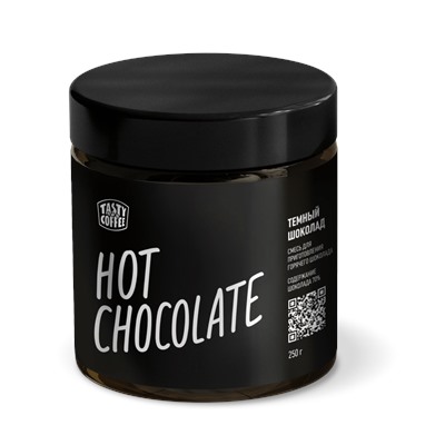 Темный горячий шоколад Tasty Coffee 70%, 250 г