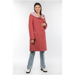 02-3048 Пальто женское утепленное Пальтовая ткань сухая малина