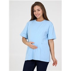 Женская футболка для беременных с 2-мя молниями 8.163 голубая