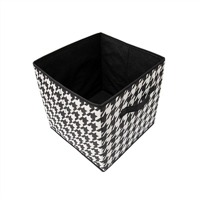 Короб-кубик для хранения "Пепита", 30х30х30 см, черно-белый