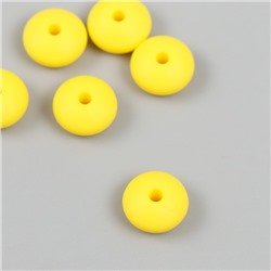 Бусина силикон "Сплющенная" ярко-желтая d=1,2 см