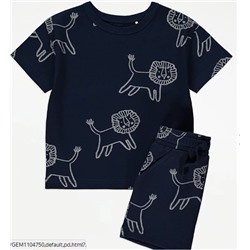 Navy Lion T-Shirt and Shorts Outfit