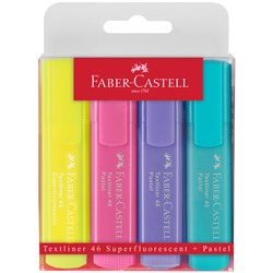 Набор текстовыделителей Faber-Castell "46 Pastel" 4 пастельных цв., 1-5мм