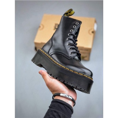 Ботинки Dr. Martens Martin Martin boots 1462 на молнии с высоким берцем и восемью отверстиями, плотная кожаная подошва черного цвета