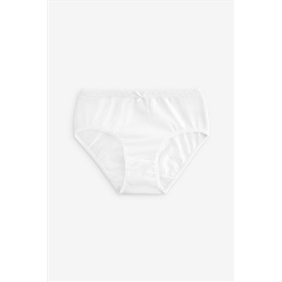 White Lace Trim Briefs 10 Pack (1.5-16yrs)