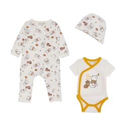 Winnie Pooh Newborn Mütze + Wickelbody + Strampler