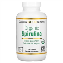 California Gold Nutrition, органическая спирулина, 500 мг, 720 таблеток