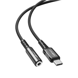 Аудиопереходник Acefast C1-07 Type-С to 3.5mm aluminum alloy headphones adapter cable - Black