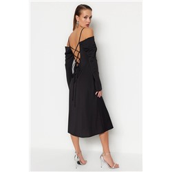 Черное вязаное вечернее платье TPRSS23EL00142
