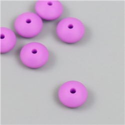 Бусина силикон "Сплющенная" фиолетовая  d=1,2 см