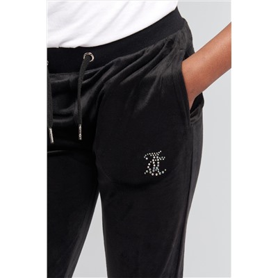 Juicy Couture Girls Diamante Bootcut Black Joggers