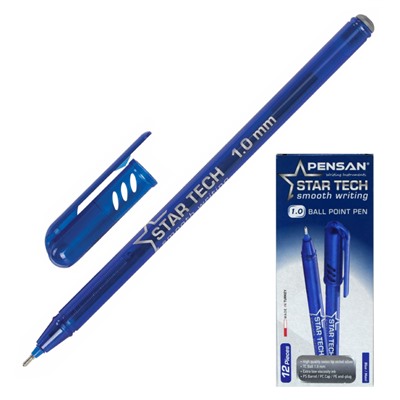 Ручка шариковая неавтомат. PENSAN STAR TECH  1,0мм,масл,син