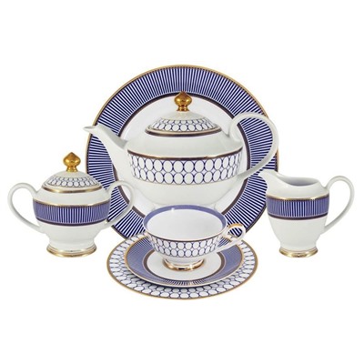 Сервиз чайный "Адмиралтейский" 42 предмета на 12 персон (12 чашек 0,2л,12 блюдец,12 тарелок 19см, мо