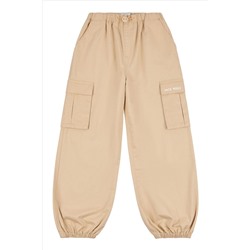 Jack Wills Loose Fit Girls Parachute Brown Trousers