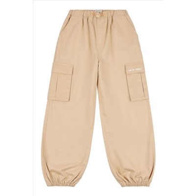 Jack Wills Loose Fit Girls Parachute Brown Trousers