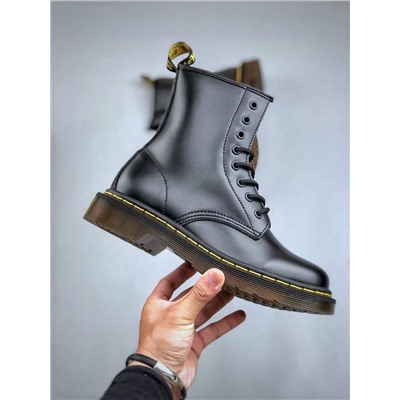 Ботинки Dr. Martens Martin 1460 classic серии с 8 отверстиями из матовой черной твердой кожи для мужчин и женщин