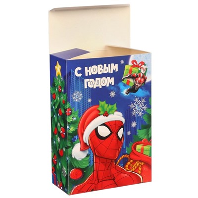 Подарочная коробка "Новый год" 16х23х7.5 см, Человек-паук