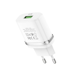 Сетевой адаптер hoco C12Q Smart QC3.0 charger (EU) - White