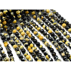 Бусины для рукоделия из агата тонированного шарик с гранями 10мм цв.желтый, 38,5см, 39 бусин